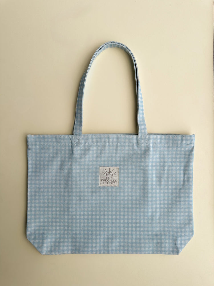 Coastal Gingham Tote Bag