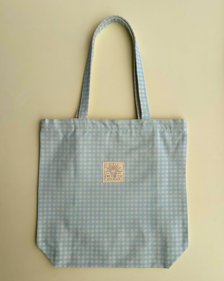 Coastal Gingham Tote Bag