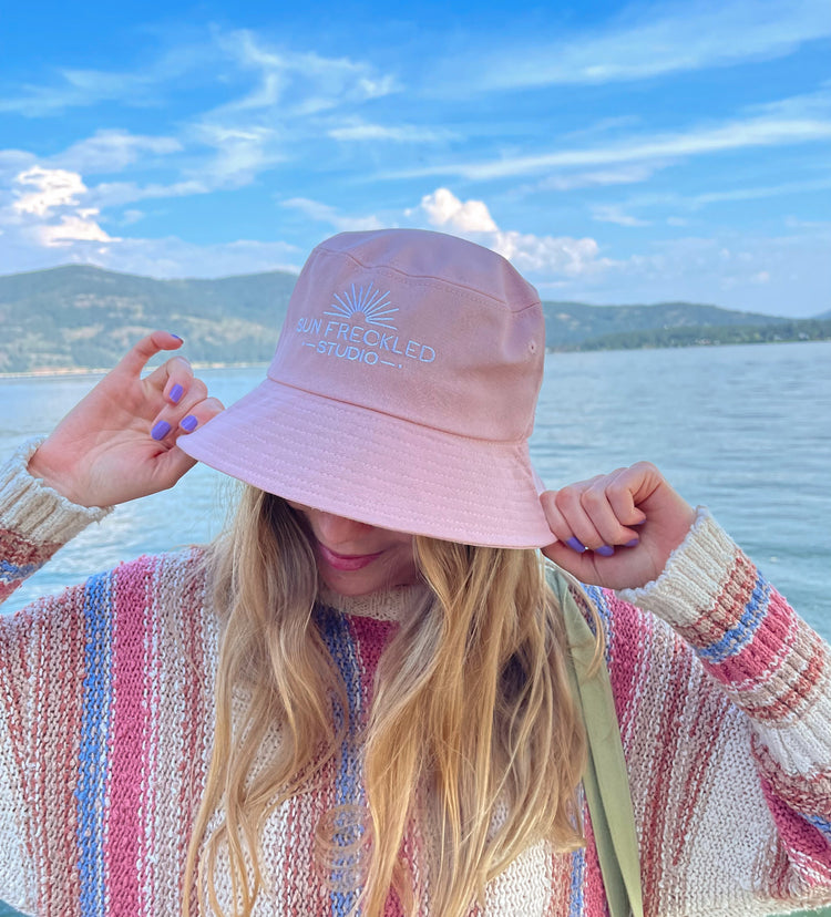 Blush Sun Freckled Bucket Hat