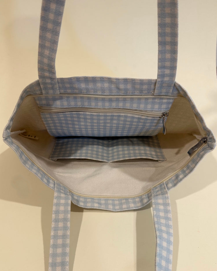 Coastal Gingham Tote Bag