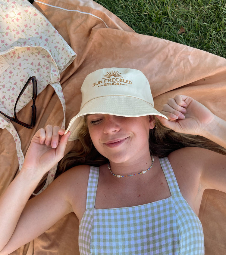 Ivory Sun Freckled Bucket Hat