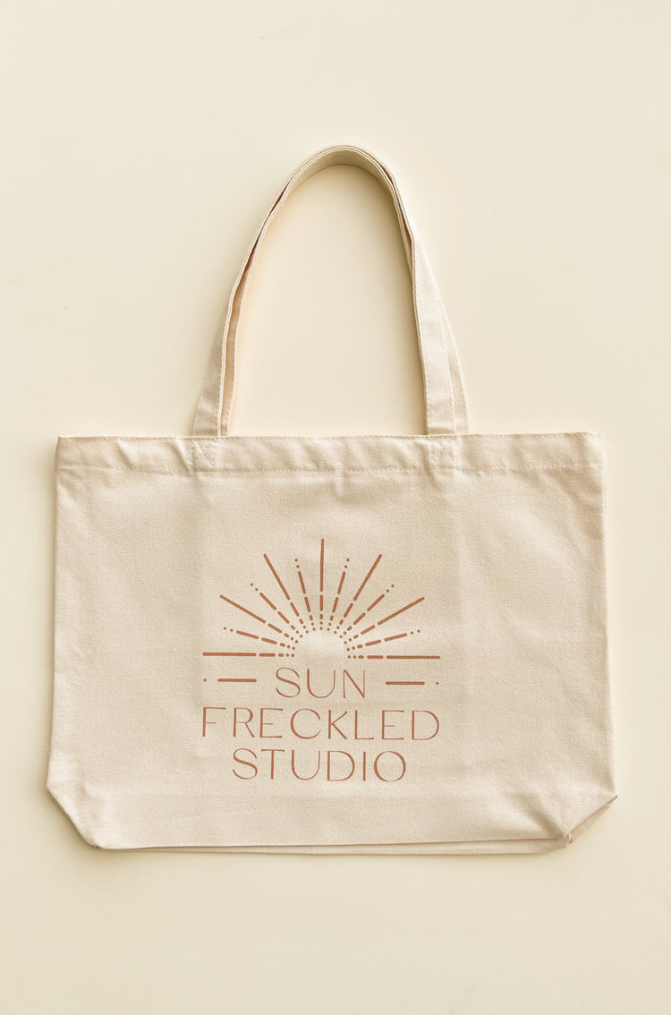 Large cotton canvas tote bag