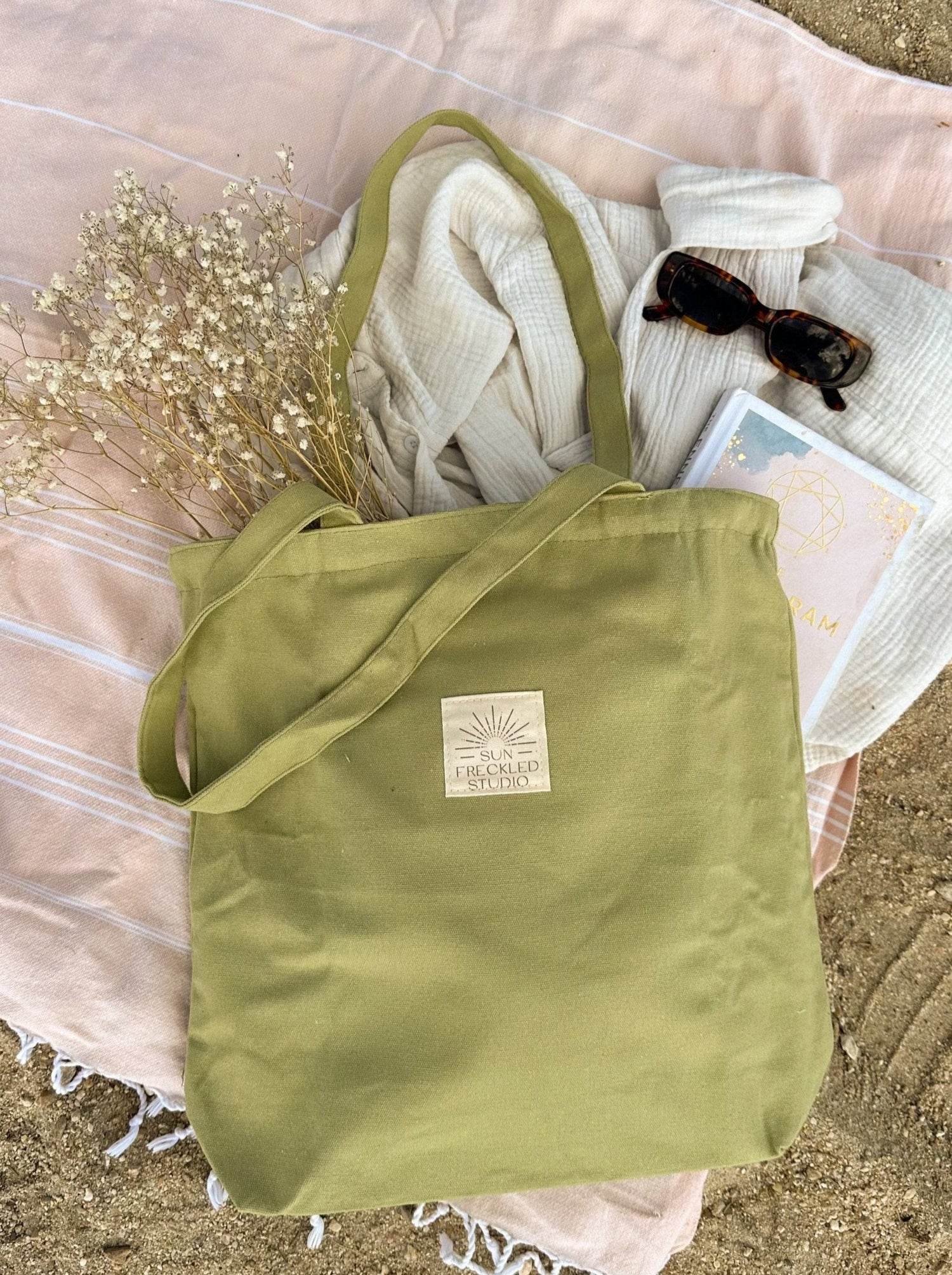 Sage Minimalist Tote Bag - Main Image