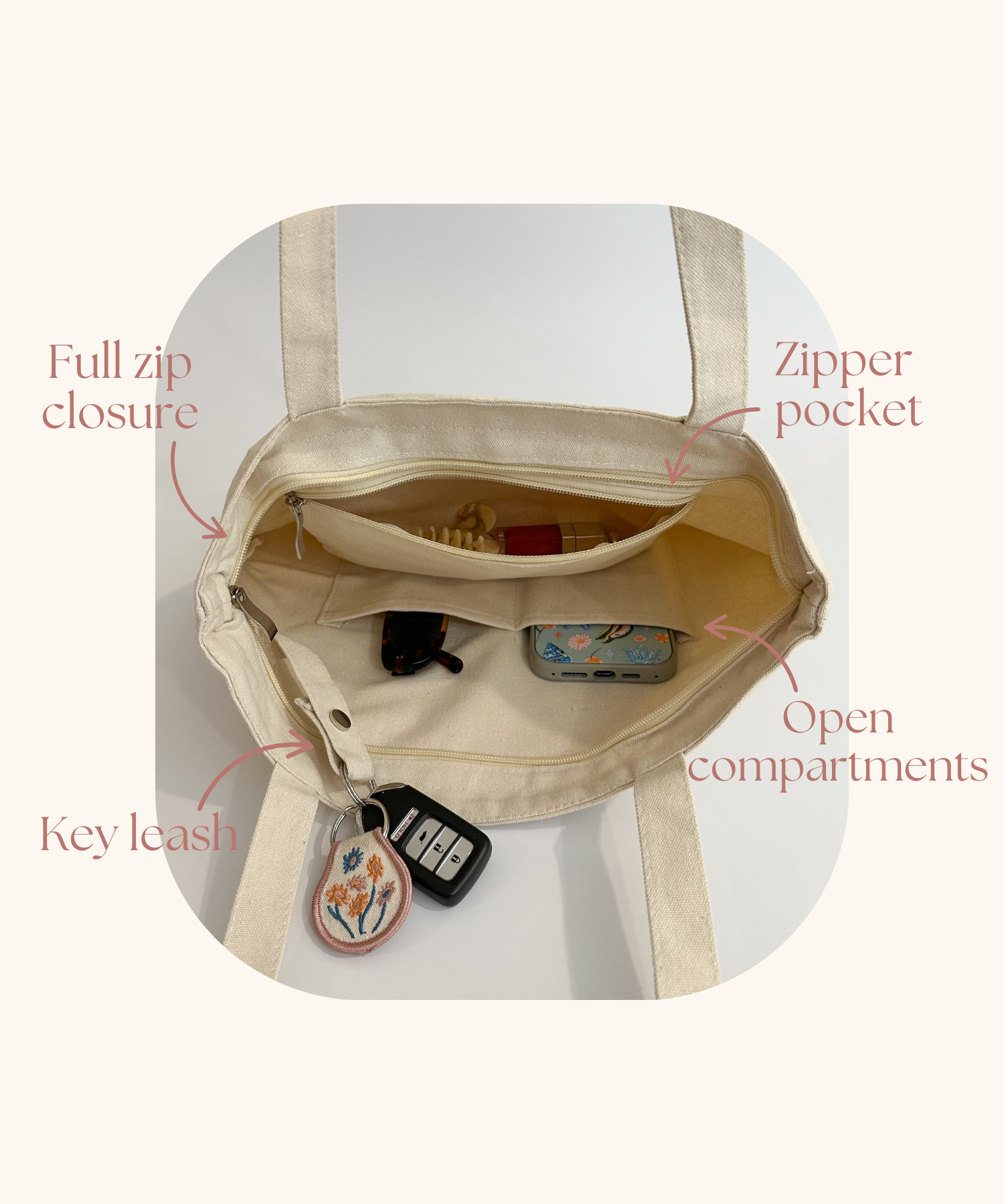 Minimalist canvas tote bag online