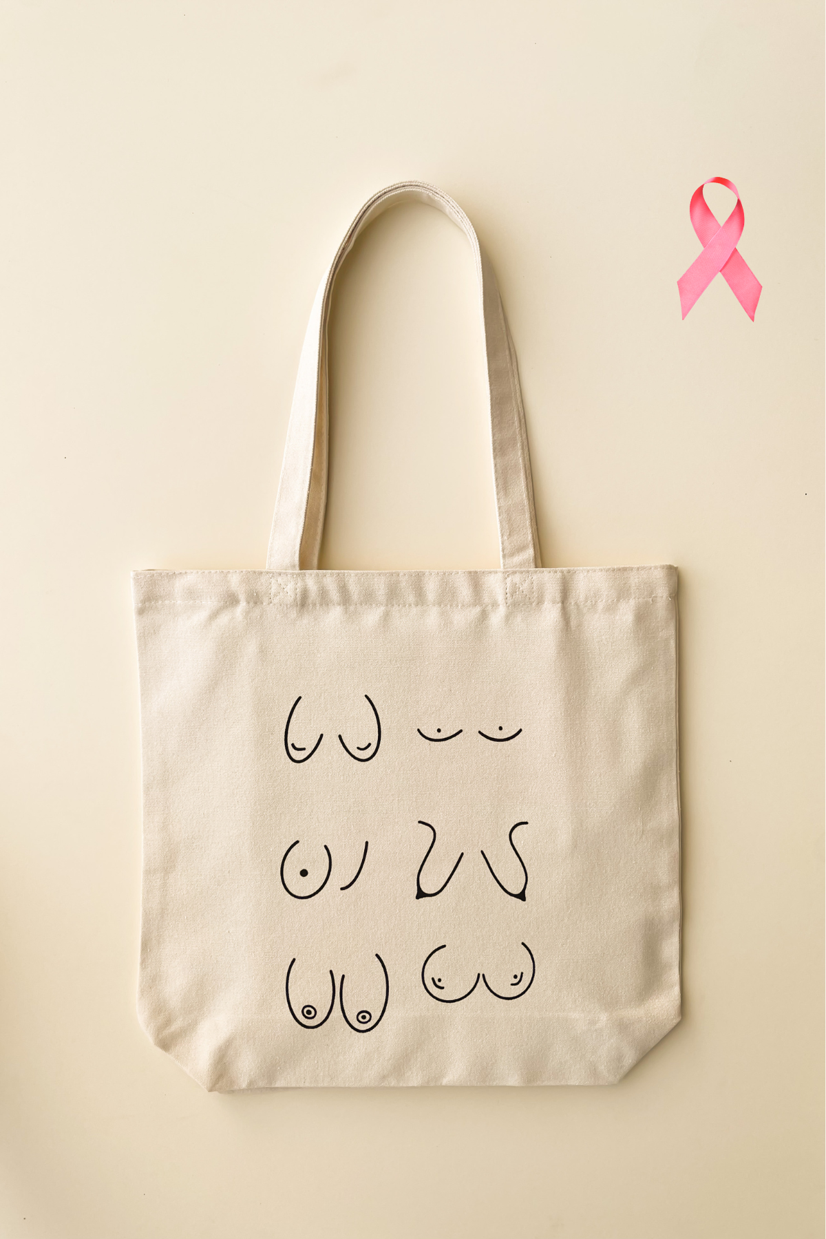 Boob Titty tote bag for breast cancer awareness